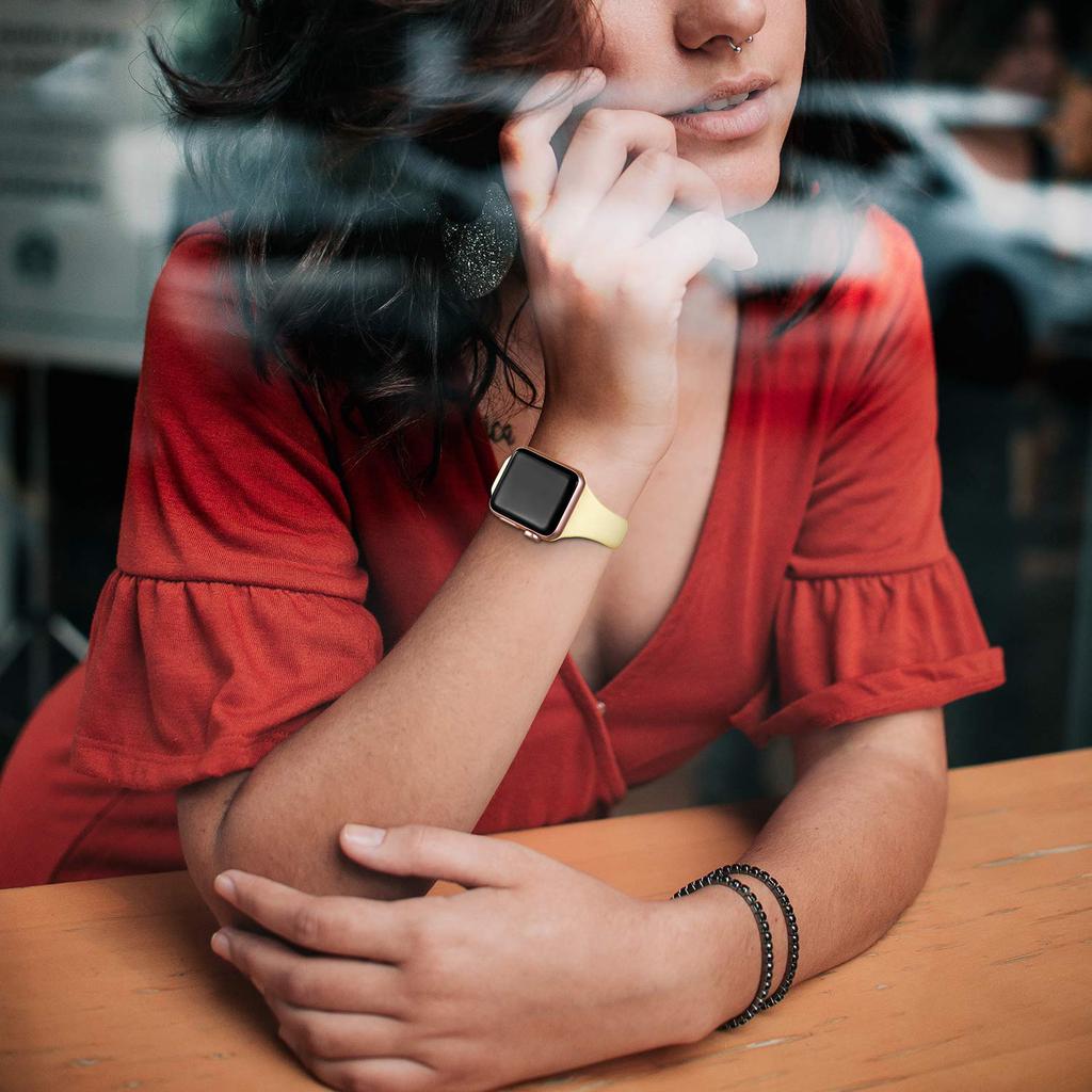 Soft Slim Silicone Sports Band for Apple Watch 5 4 3 2 1 38MM 42MM Bands Rubber Watchband Strap for Iwatch Series 5 4 40mm 44mm