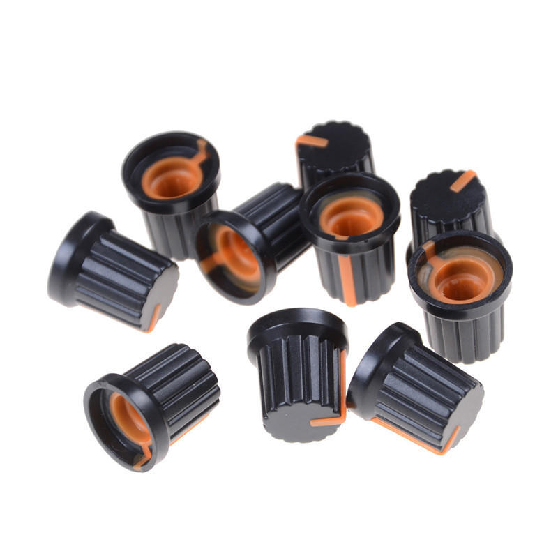Perilla del potenciómetro 6 mm Eje Agujero Plástico Olla Colores Tapa de control de volumen rotativo