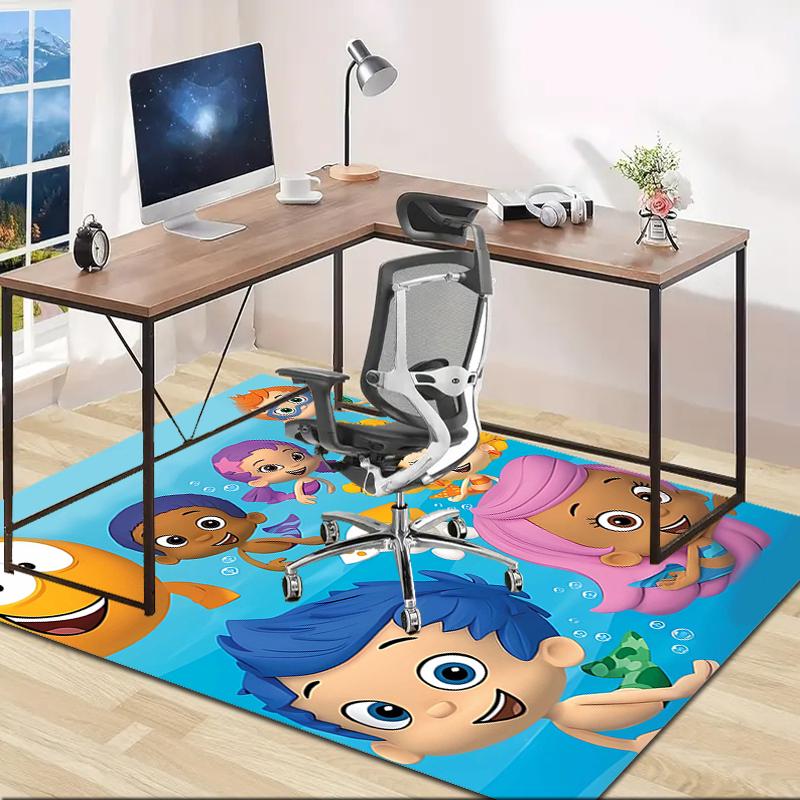 1pc Bubble guppies Design Area Rug - Non-Slip, Soft & Cozy Floor Mat for Living Room, Bedroom, Office - Indoor/Outdoor Decorative Carpet