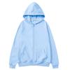 European & American Unisex Zip-Up Fleece Hoodie: Solid Color, Autumn/Winter Sportswear