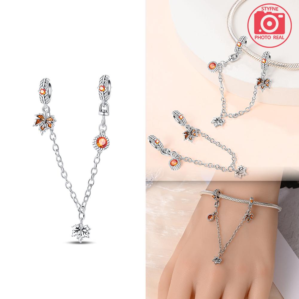 New Copper Colors Pink And Purple Butterfly Safety Chain Pendant Fit Copper Colors Original Bracelets Diy Birthday Jewelry Gift