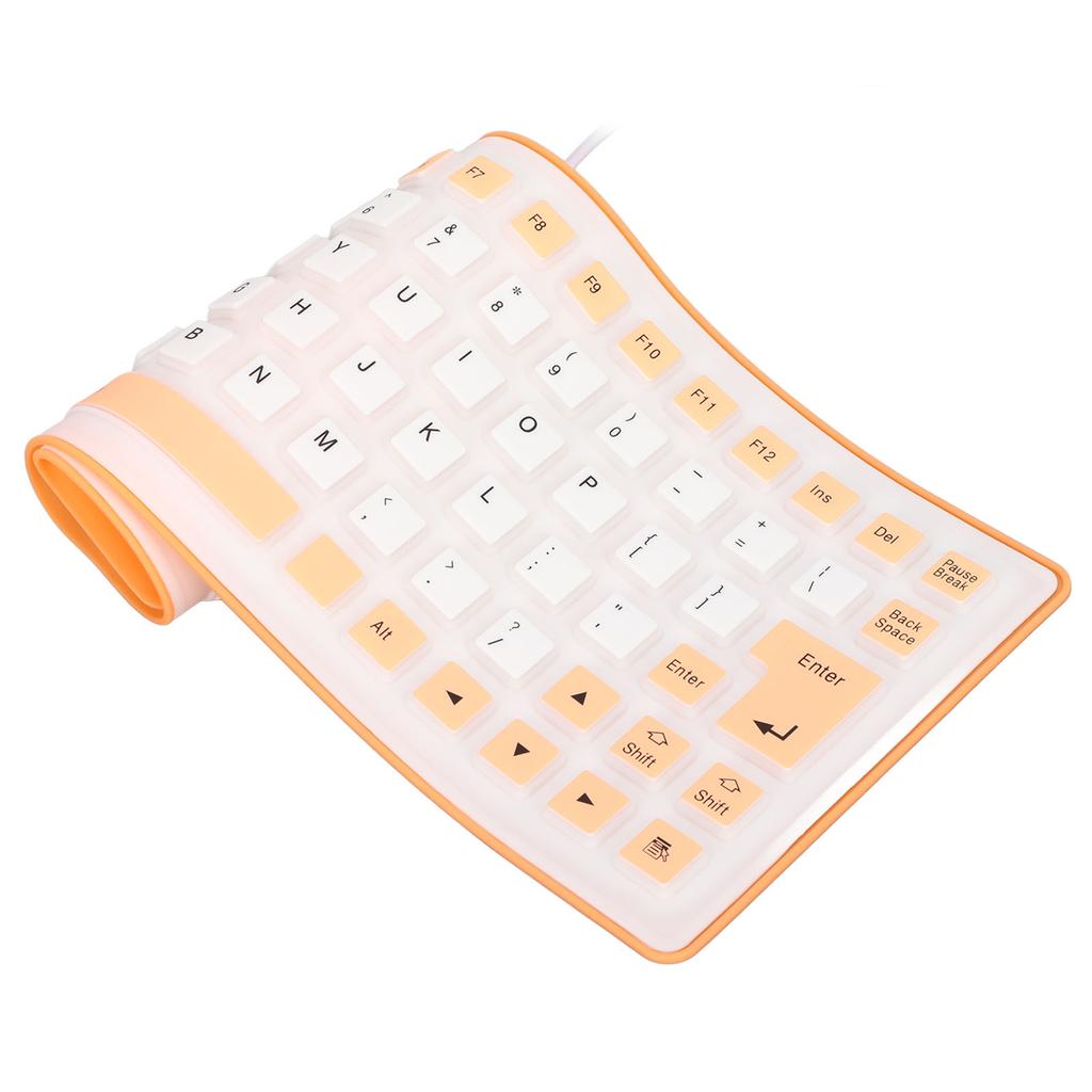 Silicone Keyboard Fully Sealed Design Lightweight Portable Silent Soft Comfortable USB Wired Silicone Keyboard for PC