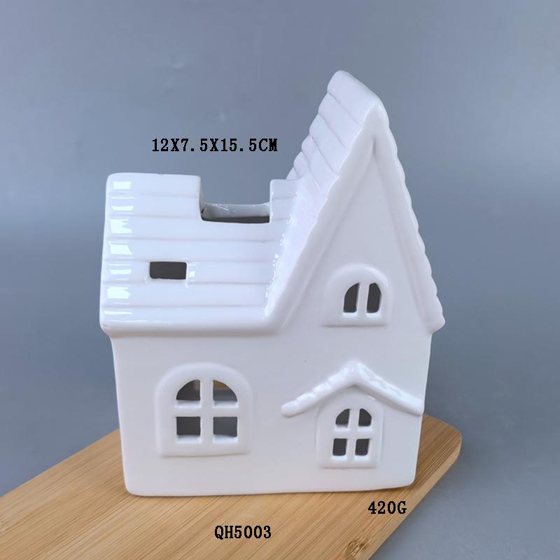 Ceramic house ornaments, Christmas ceramic candlestick house, creative white porcelain house, Christmas gift ceramic ornaments