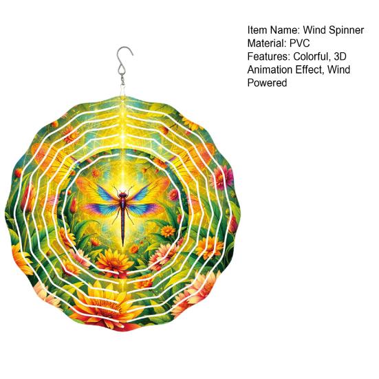 Dragonfly Wind Spinner Bird Kinetic Spinner Hanging Animated Wind Spinner with 3D Animation Effect for Outdoor Yard Garden Decoration