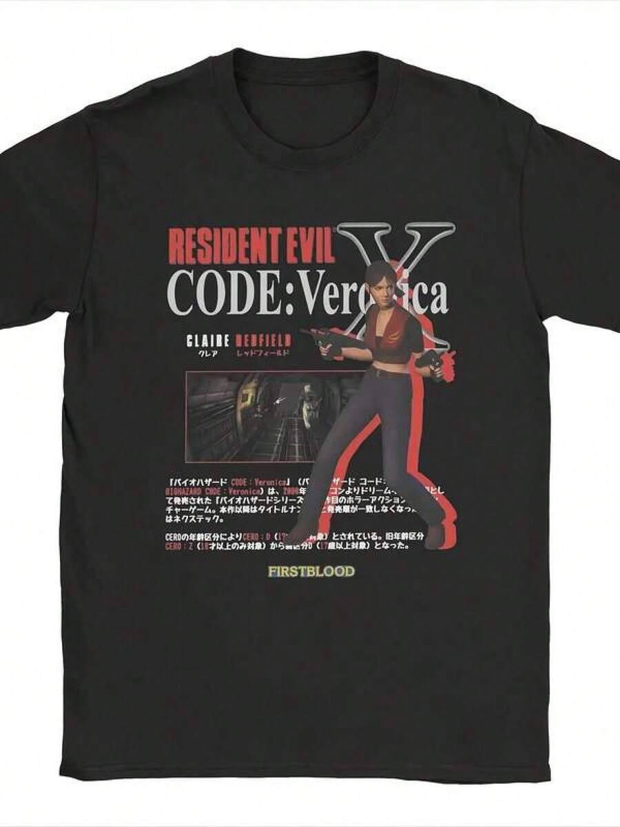 

Men Fashion Pattern Printed Loose Fit T-Shirt S T-Shirts Residents Evils Code Veronica X Creat 100 S разноцветный
