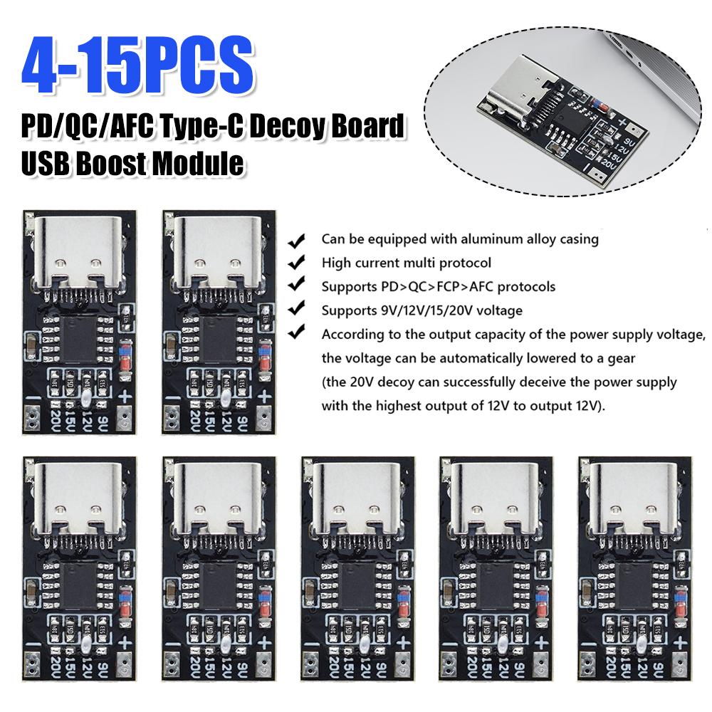 PD/QC/AFC Type-C Fast Charging Voltage Protocol Trigger Board PD3.0/2.0 USB Boost Cable Type-C Decoy Board PPS/QC4+ QC3.0/2.0