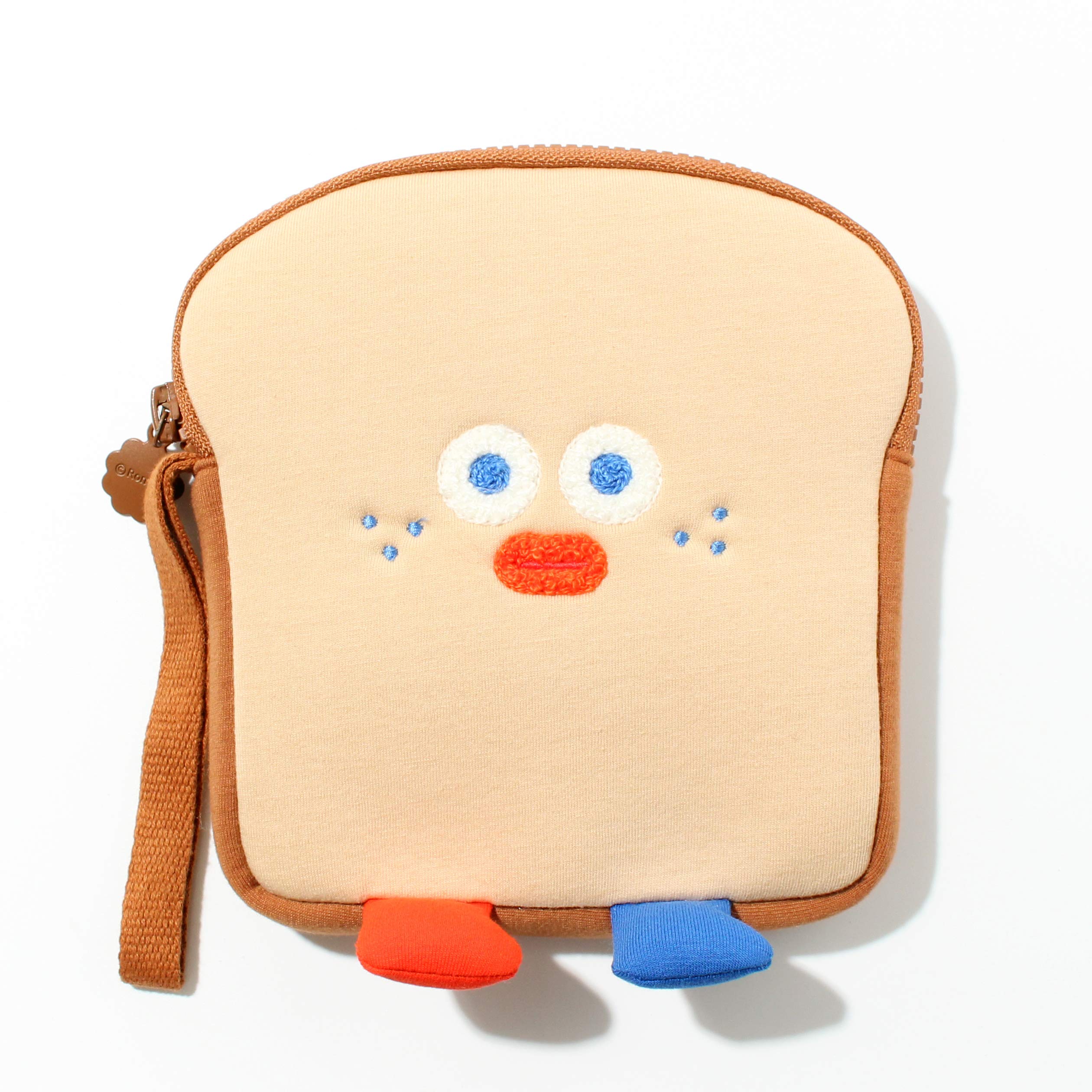 

Cute Bread Character Pouch, Casual Bag, Small Travel Pouch with Hand Strap, Multi-Pouch, Makeup Pouch, Brunch Brother-Run Toast Pouch (Toast)