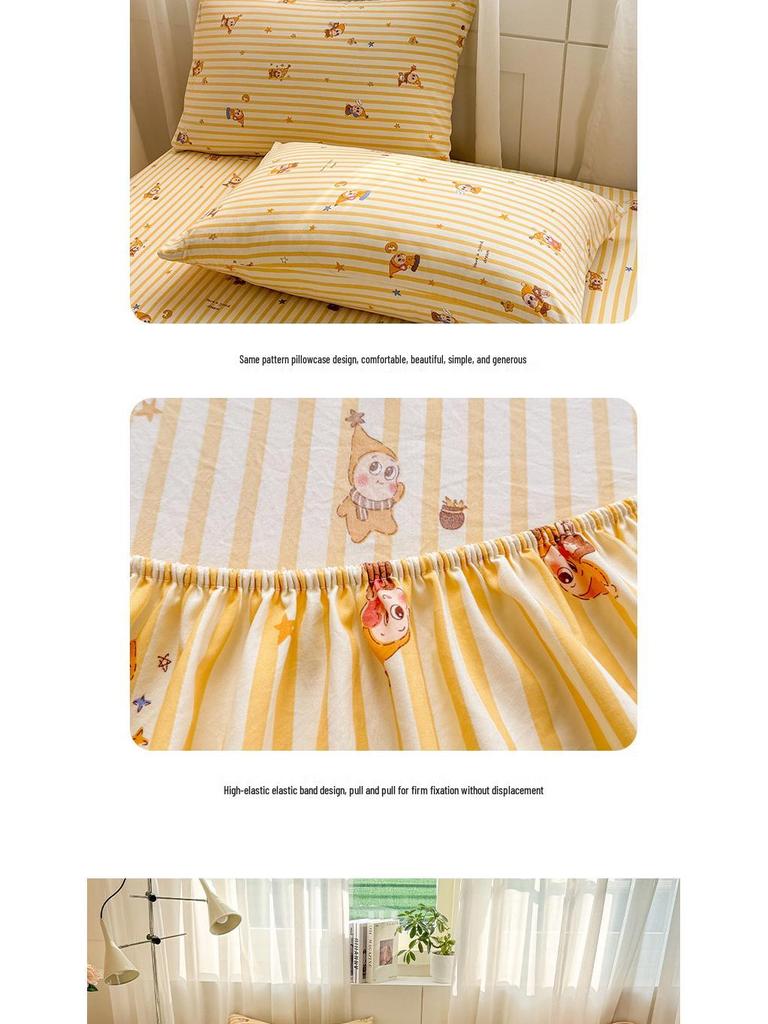 Spring/Summer A-Class Cotton-Like Fitted Sheet: Skin-Friendly, Non-Slip, Dustproof Mattress Protector