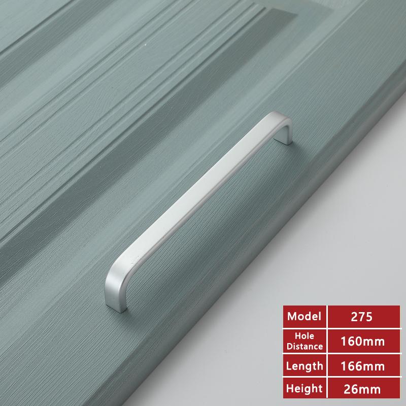 WV Aluminum Alloy Kitchen Cabinet Door Handles Silver Black Gold 96MM 320MM Door Straight Handles Pulls Knobs Furniture Hardware