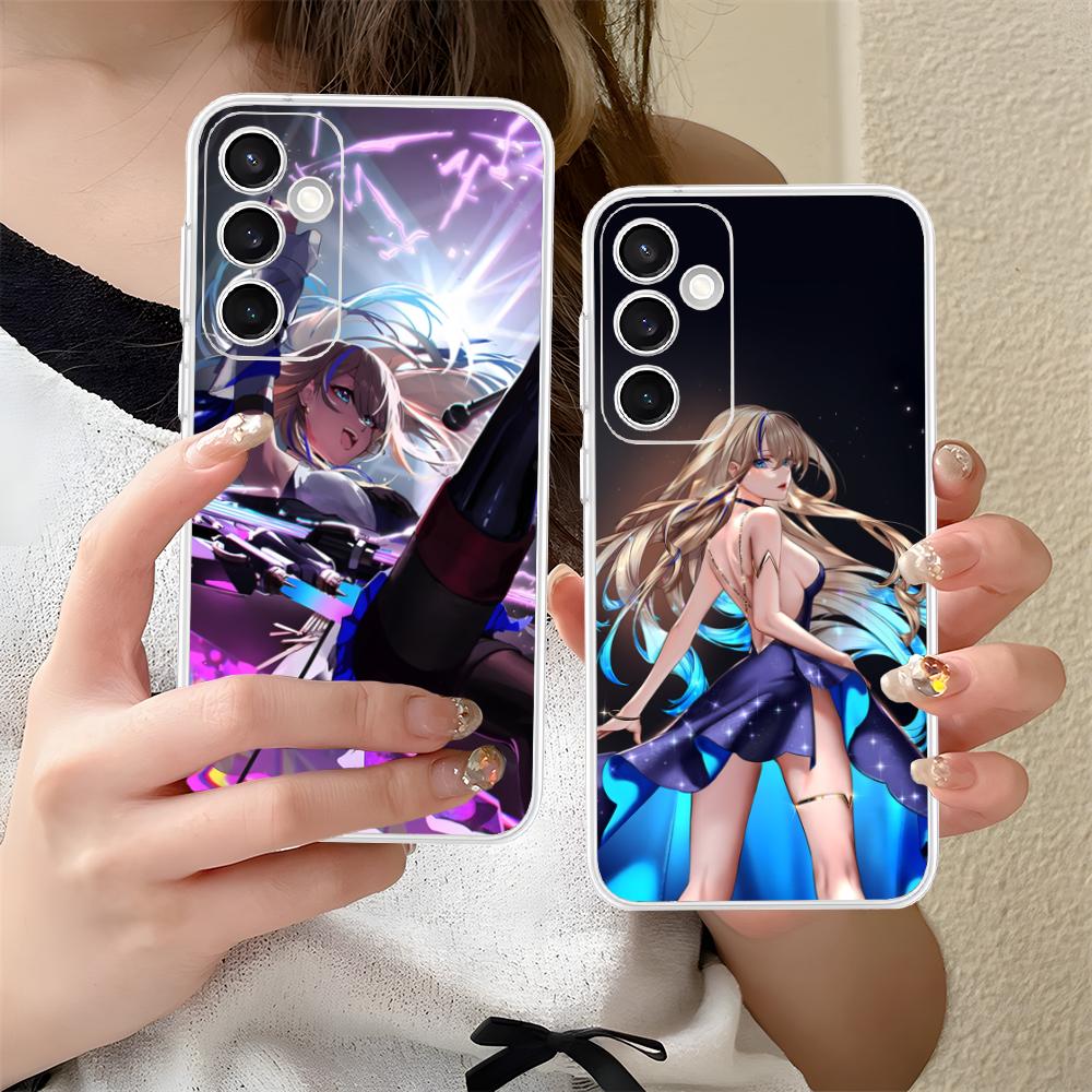 HSR Serval Clear Mobile Phone Case for Samsung Galaxy S25 S24 S23 S22 S21Plus FE Ultra Colorful Cover
