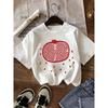 European Sizes Minimalist Retro Fruit-Themed T-Shirt for Girls, Minimalist Pomegranate Print Short-Sleeved T-Shirt for Girls