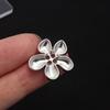 10Pcs Fashionable Glossy Silver Flower Buttons - Women's Cardigan & Jackets & Suits DIY Craft Button Clothing Sewing Accessories