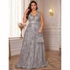 Hluboký výstřih do V, flitry, modré večerní šaty, dámské, elegantní V záda, svatební párty, dlouhé plesové koktejlové šaty