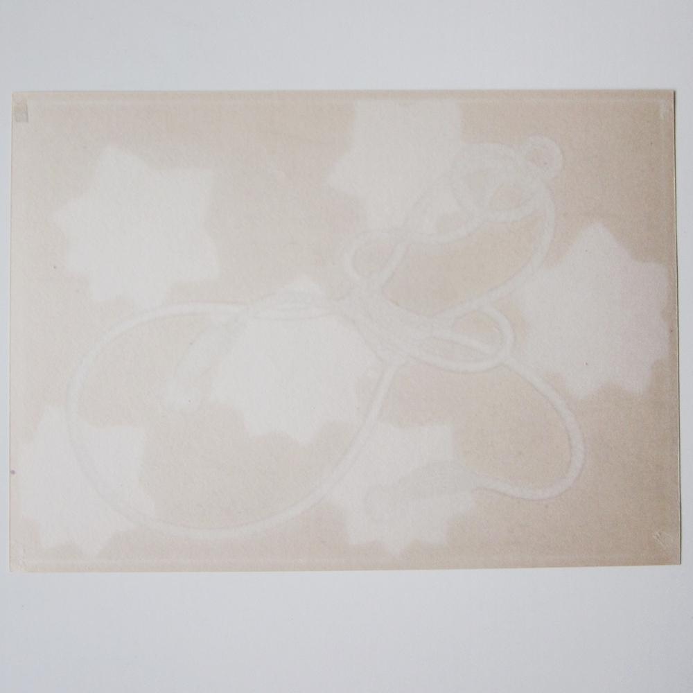 [USED] Woodblock print, knot pattern, maple leaves