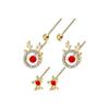 Della 925 Silver Christmas Reindeer Stud Earrings Set: Cute, Stylish Autumn/Winter Design for Women