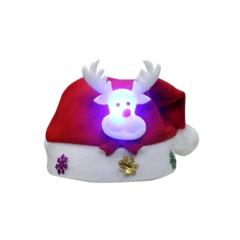 Set of 5 LED Christmas Hats for Children, Festive Light Up Santa Caps for Kids Party, Perfect for Boys and Girls