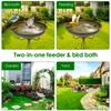 Bebedero para Pájaros de Jardín de Hierro para Exteriores con Cuenco Pequeño Resistente a la Corrosión de Pie para Decoración de Jardín, Patio, Césped