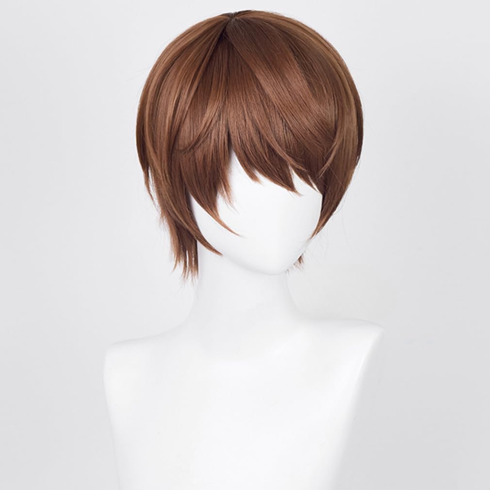 LAOBAO Light Yagami Cosplay Bob Brown Disguise Costume Halloween Costume Wig, Wig, Heat-Resistant, Wig, Accessory, (Light Yagami)