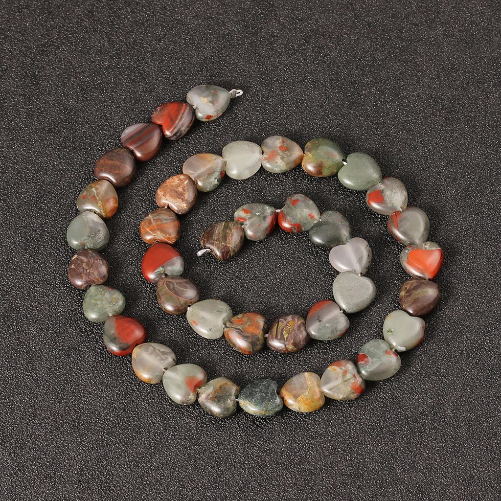 1 String Natural Stone Colorful Heart shaped Agate Tiger Eye Amethyst Blue Pine Spacer Beads DIY Charm Bracelet Necklace Jewelry