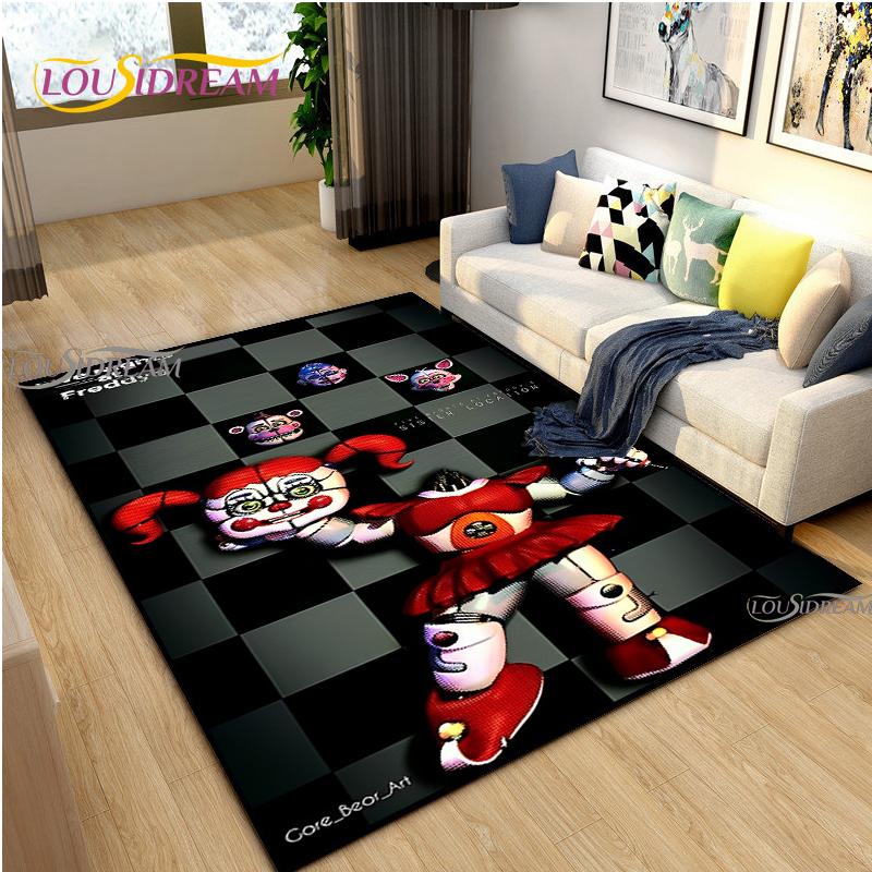 Horror Bear Night Game Carpet for Living Room Bedroom Rug Kitchen Kids Door Unslip Floor Mat Birthday gift photography props Rug
