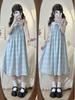 Fake Two-piece Tube Top Suspender Small Dress Summer New Plaid Sweet First Love High Waist Thin A-shaped Skirt