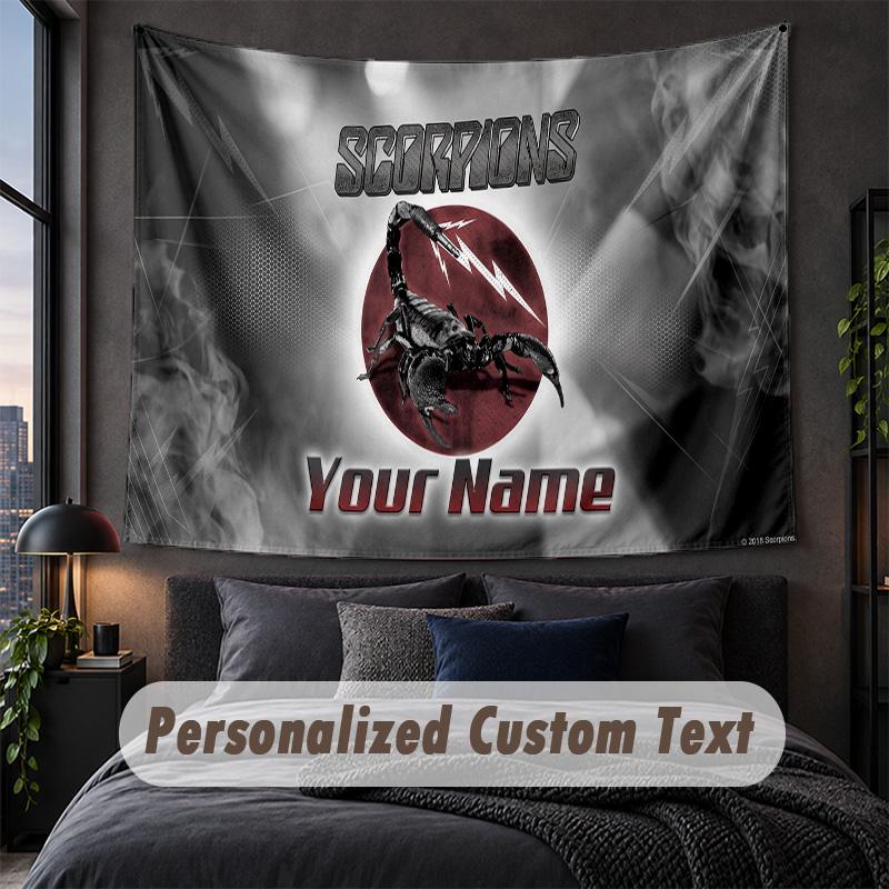Custom Name Text Tapestry,Scorpions Decorative Wall Hanging, Background Tapestry For Home Bedroom