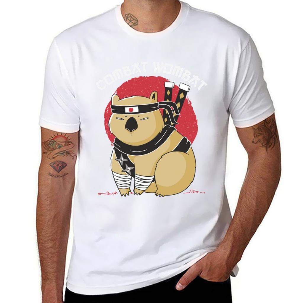 Funny Wombat Ninja Combat Wombat T-Shirt Holiday Vacation Tee Shirt