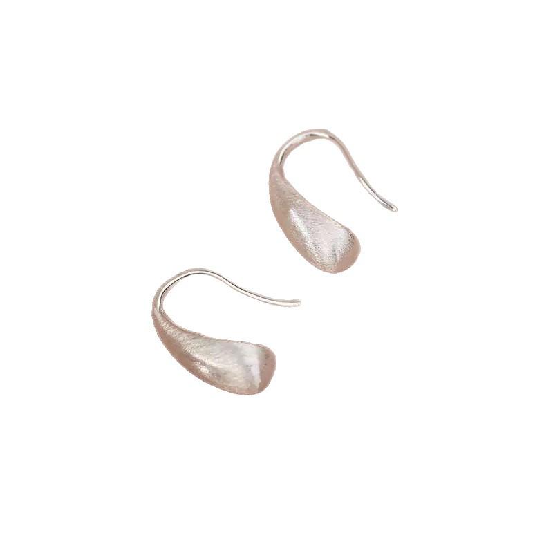 S925 Sterling Silver Frosted Water Drop Earrings for Women - Unique High-End Design, 2026 New Style