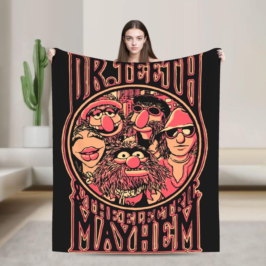 The Muppet Christmas Carol 20th Anniversary Muppet Show Flannel Blanket Novelty Throw Blankets for Home 150*125cm Bedspread