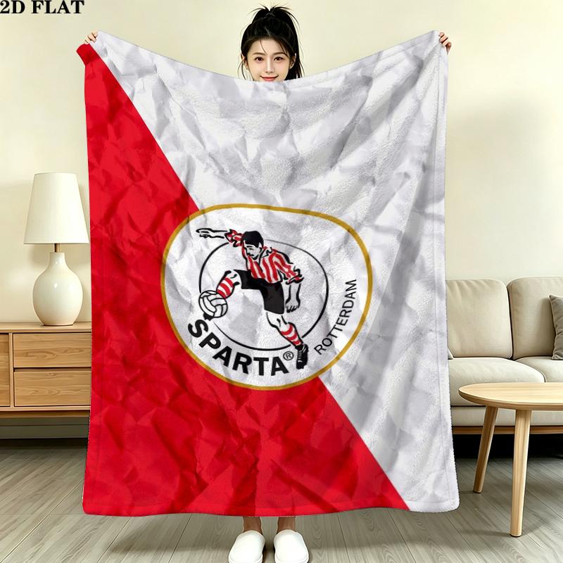 Sparta Rotterdam Print Flannel Blanket, High Quality Comfortable for All Seasons, Home Decor, Warmth and Comfort, Perfect for Christmas Gifts