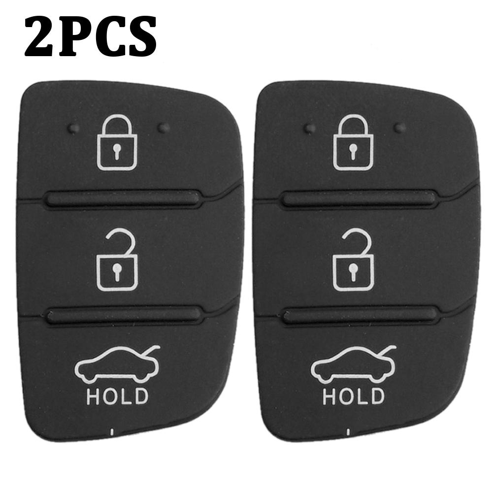 1/2PCS Replacement 3 Buttons Remote Key Fob Case Rubber Pad For Hyundai I10 I20 I30 IX35 Kia K2 K5 Rio Sportage Flip Key Parts