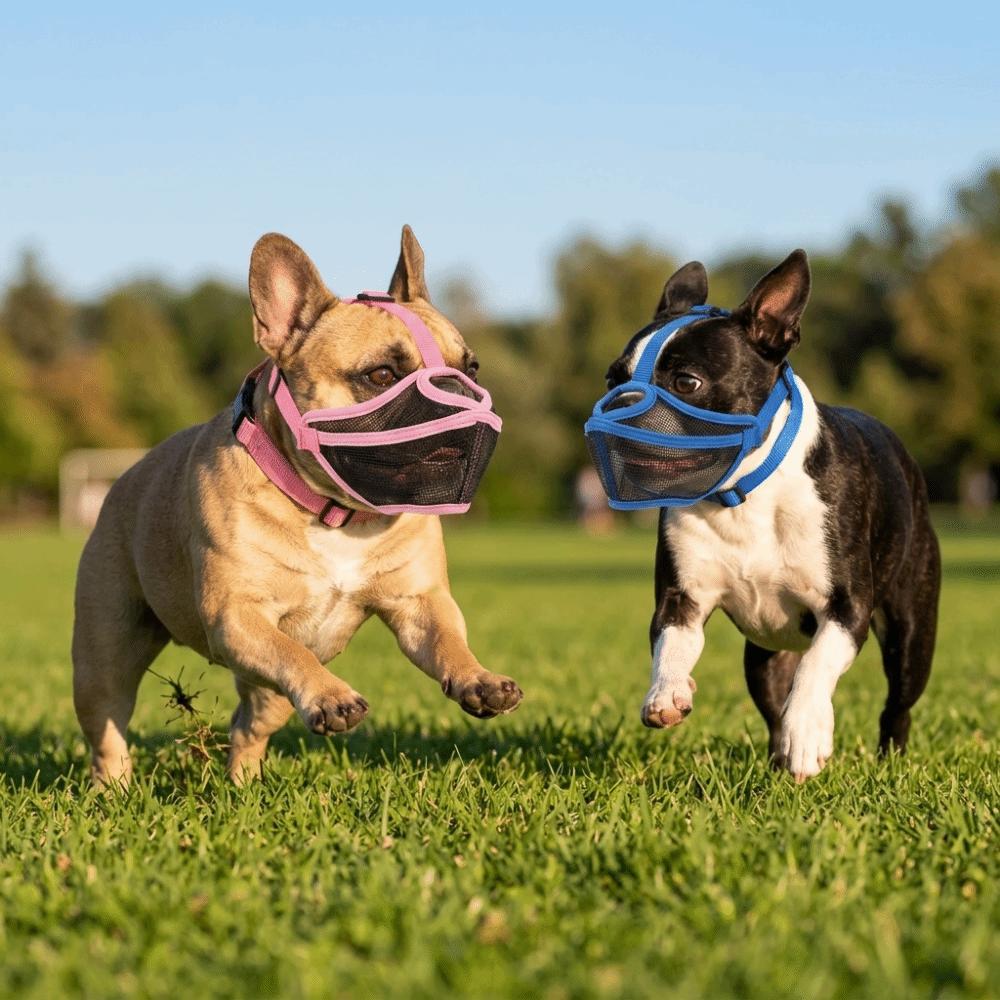 Adjustable Dog Muzzle Breathable Pug Muzzle Comfort Wear Bulldog Muzzle  Daily Walk