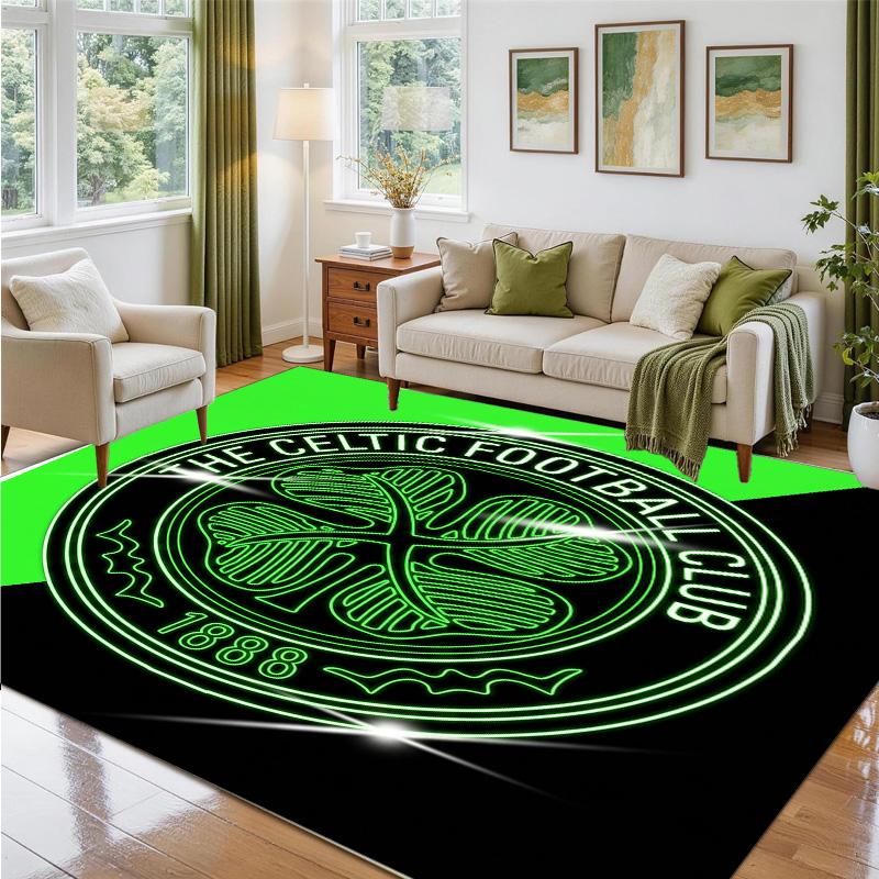 Celtic FC Design Crystal Velvet Rug Soft Decorative Mat for Bedroom Entrance