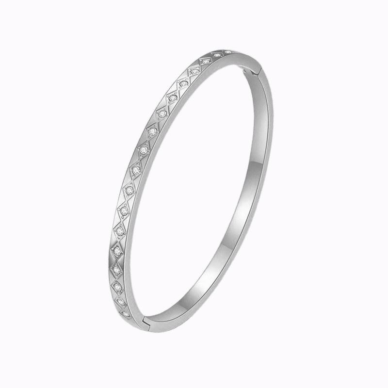 Titanium steel bracelet gold high version temperament zircon bracelet women's light luxury fashion elegance does not fade simple bracelet