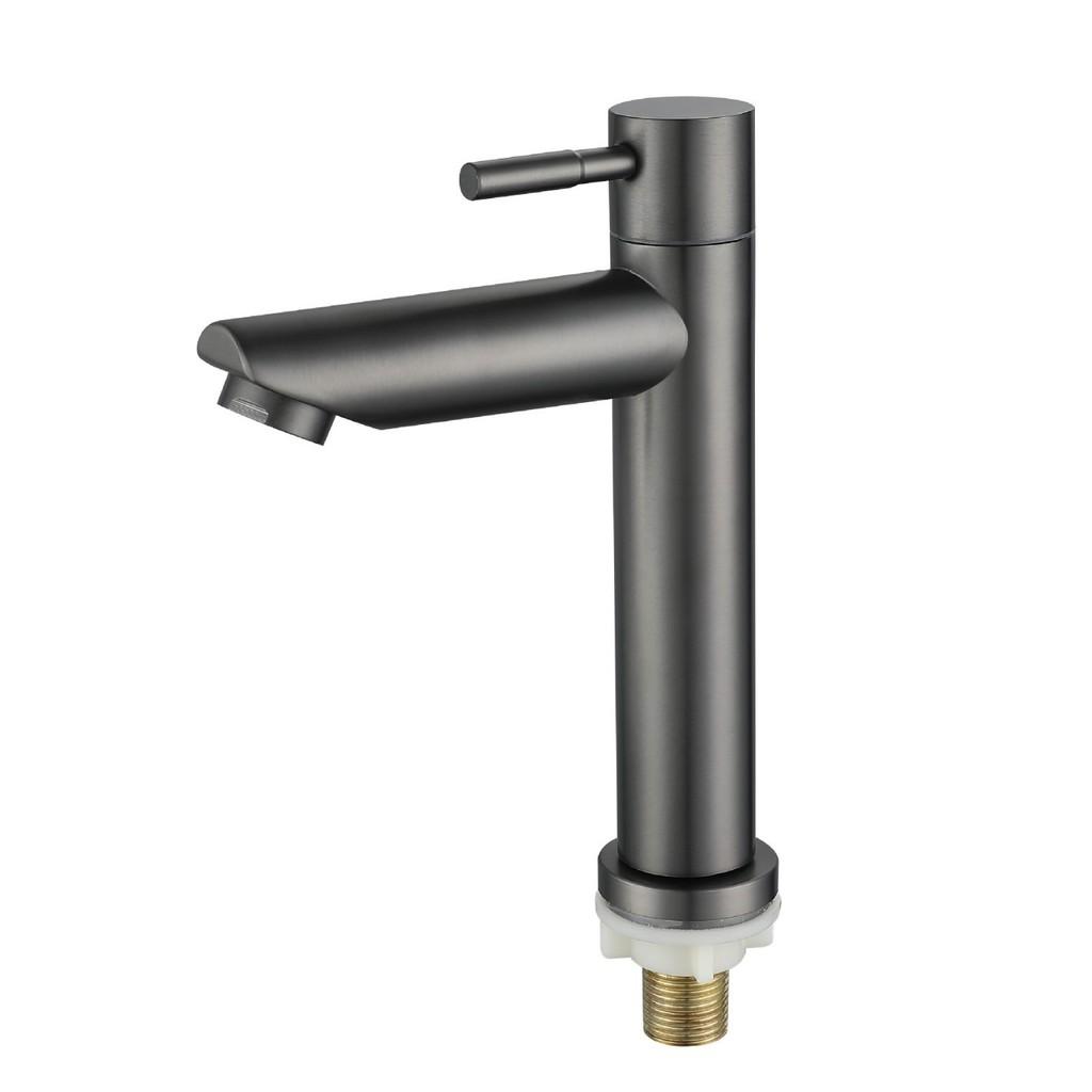 Grifo de Lavabo de Baño Moderno Minimalista de Acero Inoxidable con Monomando para Uso Doméstico
