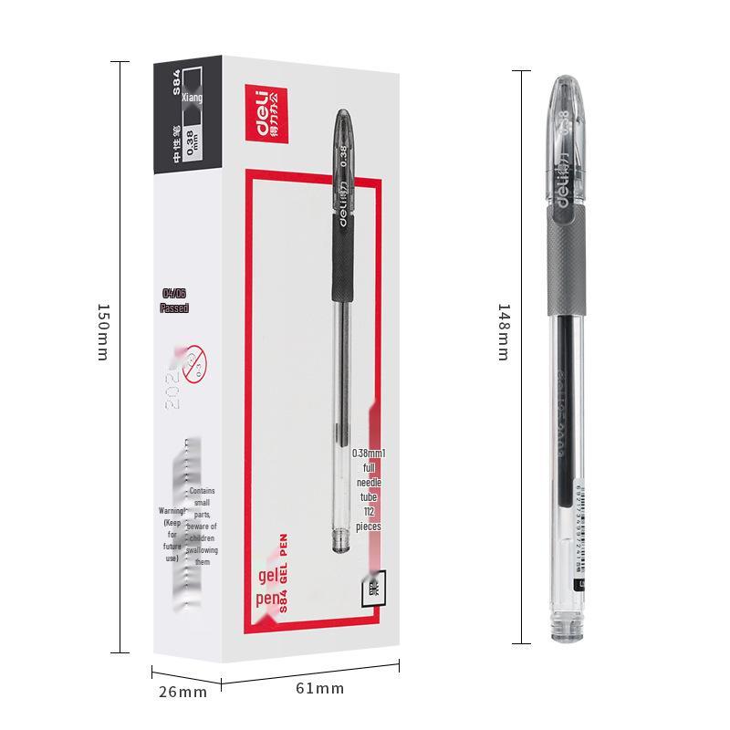 Deli S84 Ultra-Fine 0.38mm Black Needle-Tip Office Signature Pen
