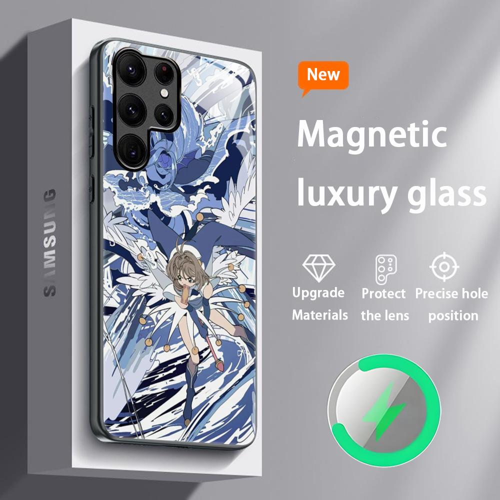 Lovely Cardcaptor Sakura  Phone Case For Samsung S25 S24 S23 S22 S21 S20 Plus Ultra Note20 Glass Magnetic Case