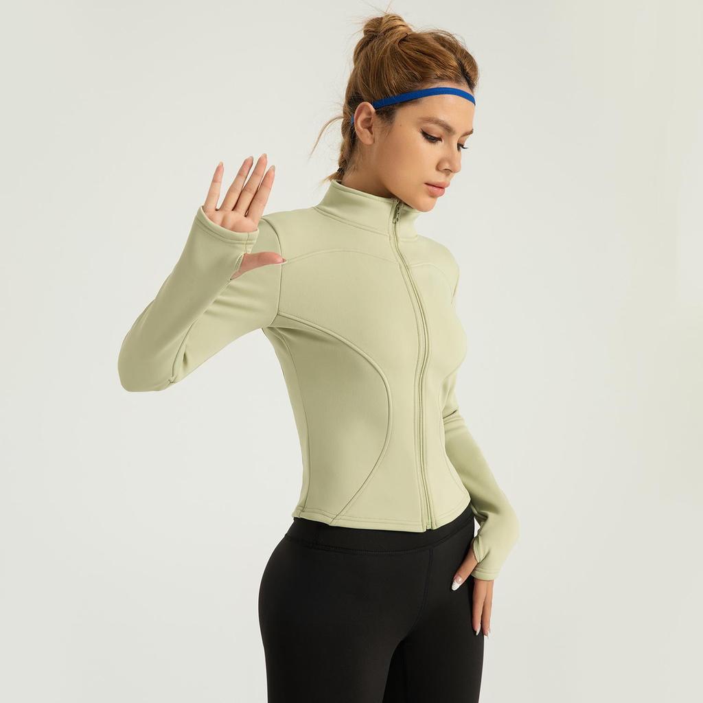 Neue Herbst/Winter-Yogajacke – Plüsch, warm, Slim Fit für Fitness & Laufen