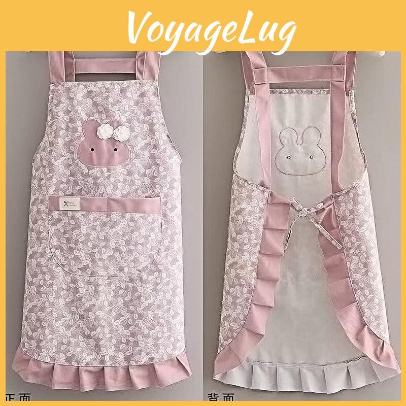 Oil Prevents Apron Stains Dirt Little Rabbit Pattern Lace Unisex Gift Design