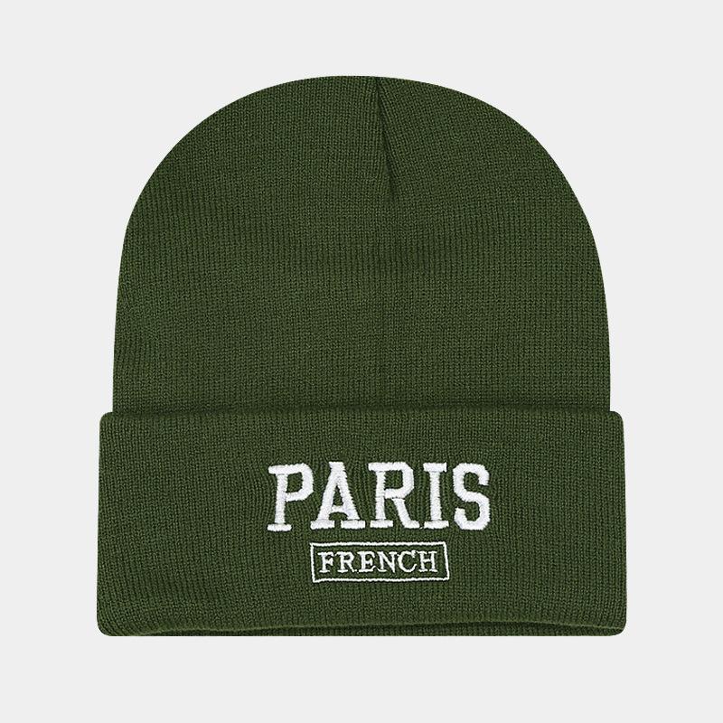 Large Version Knitted Hat Female Face Small Embroidered Letters Wool Pullover Hat Big Head Circumference Street Tide Hat