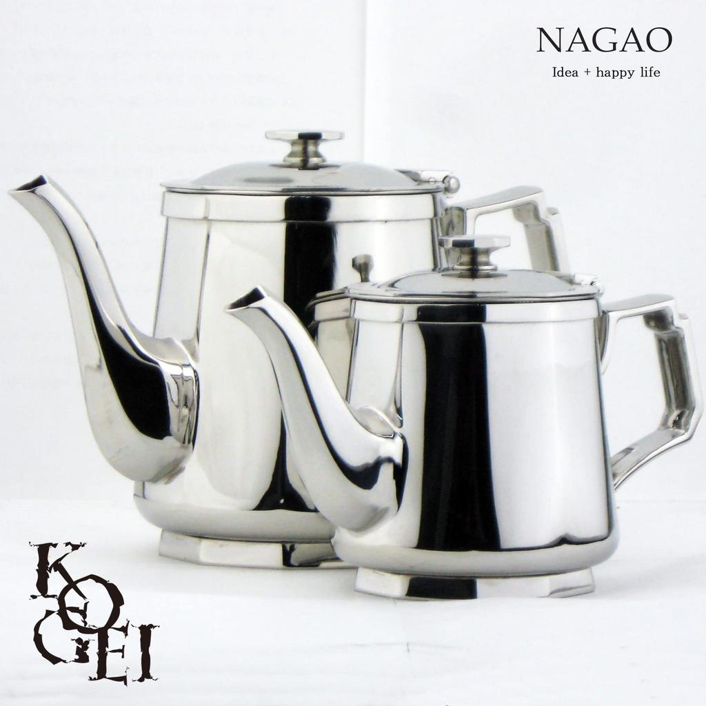 Nagao KOGEI Teapot, 680ml, Extra Thick Mirror-Finish 18-8 Stainless Steel, Made In Japan