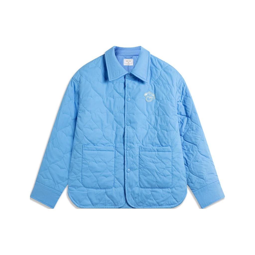 Li Ning X League Of Legends Collaboration Poro Solid Color Loose Warm Cotton Jacket Women Jacket Xinjiang-Blue AFMT030-2