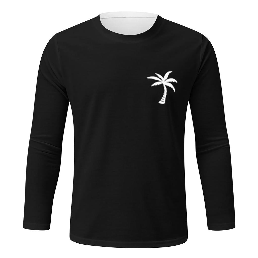 Herren Rundhals Langarm Lose Herbst Winter Oberteile Mode T-Shirt Muster Kreative Buchstaben Retro Druck Street Sport Casual Tops