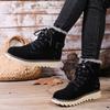 New Women's Cotton Shoes, Large-sized Casual Mid-calf Front Lace-up Cotton Boots for Women