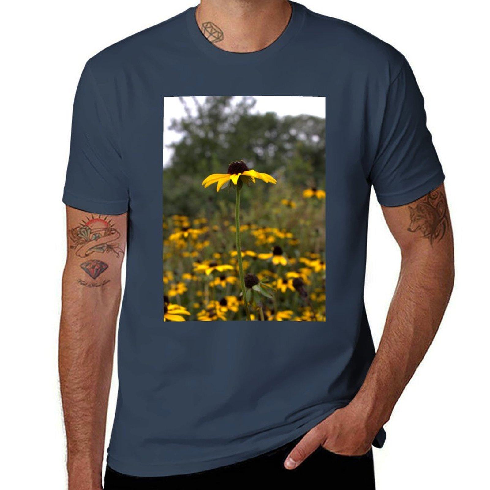 Black Eyed Susan Field Tshirt Essential Solid Color Tshirt S