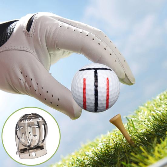 Golf Ball Liner Clip Triple Line Drawing Marker Stencil Template Portable Golf Ball Putting Alignment Marking Tool Golf Accessories