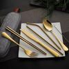 Portable Tableware Single Box Stainless Steel Reusable Travel Cutlery Set Camp Utensils Set Suitable For Outdoor Picnic Travel