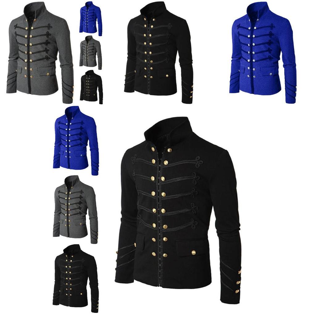 Elegante Giacca Medievale Cosplay da Uomo con Stile Gotico