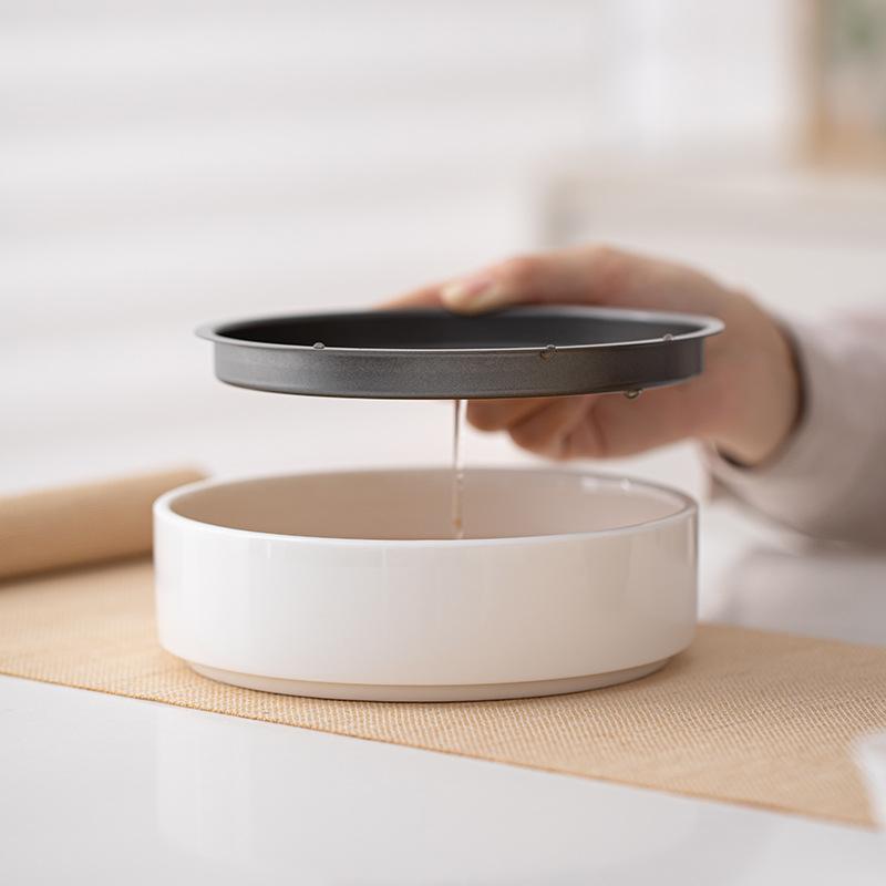 Wood Ash Pot Bearing Tray Small Tea Table Tea Pot Bearing Retro Ceramic Dry Foam Tray Home Water Storage Japanese Tea Tray