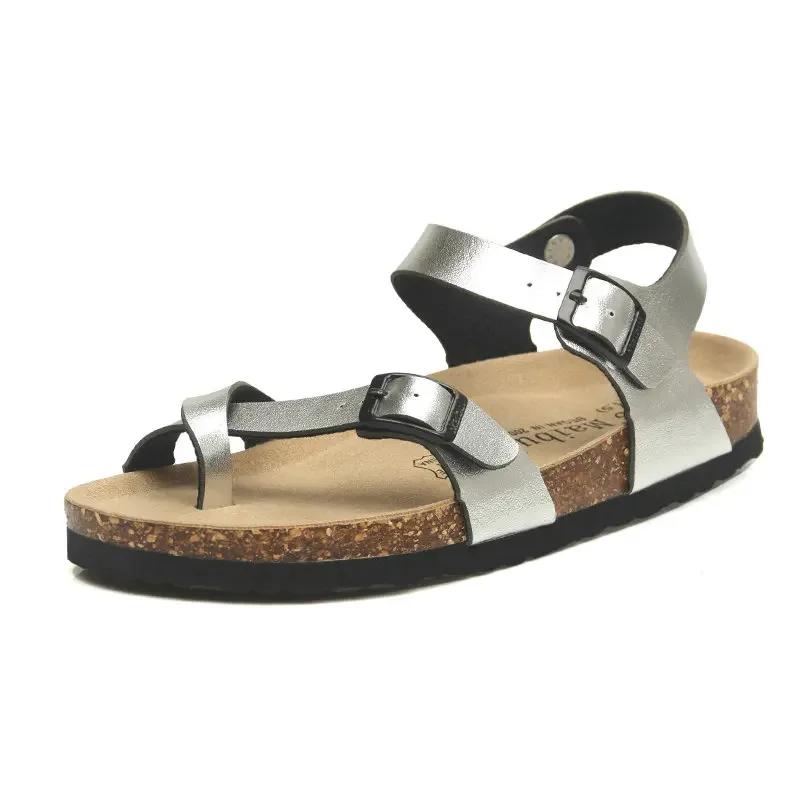 Fashion Fashion Cork Sandals New Women Summer Beach Gladiator Buckle Strap Sandals Shoes Flat Casual women Beach slippers